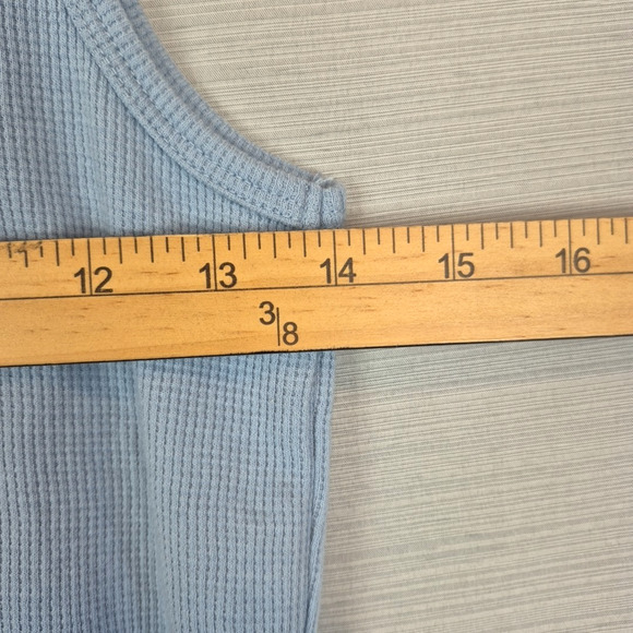 Vans Tank Top Womens Small Light Blue Waffle Knit 1/4 Button Summer Outdoors Sun - Picture 3 of 11